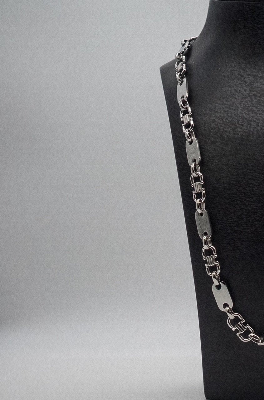 ☆ Plattenkette ☆ 60cm lang 10mm breit aus Edelstahl – Lilian&Thierry Jewelry
